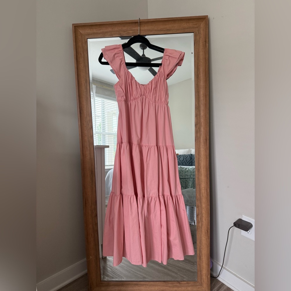 Abercrombie & Fitch Pink Tiered Maxi Dress